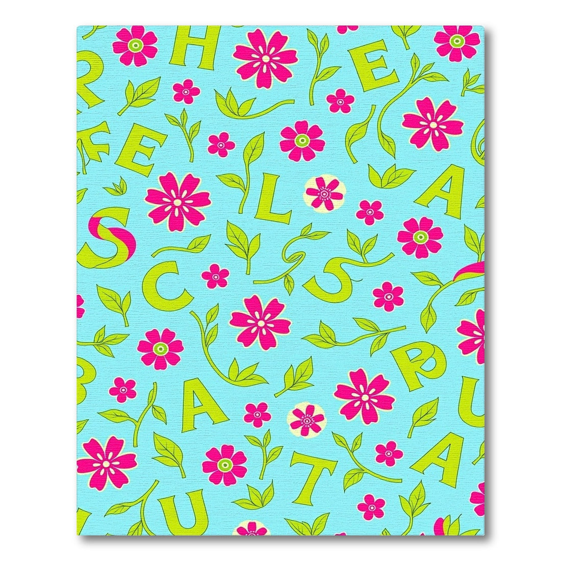 Playful Pink Flower Alphabet Print Rug