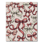 Whimsical Pink and Cream Ribbon Bows Rug