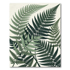 Lush Green Fern Foliage Pattern Rug