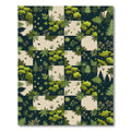 Forest Green Woodland Patchwork Squares Rug