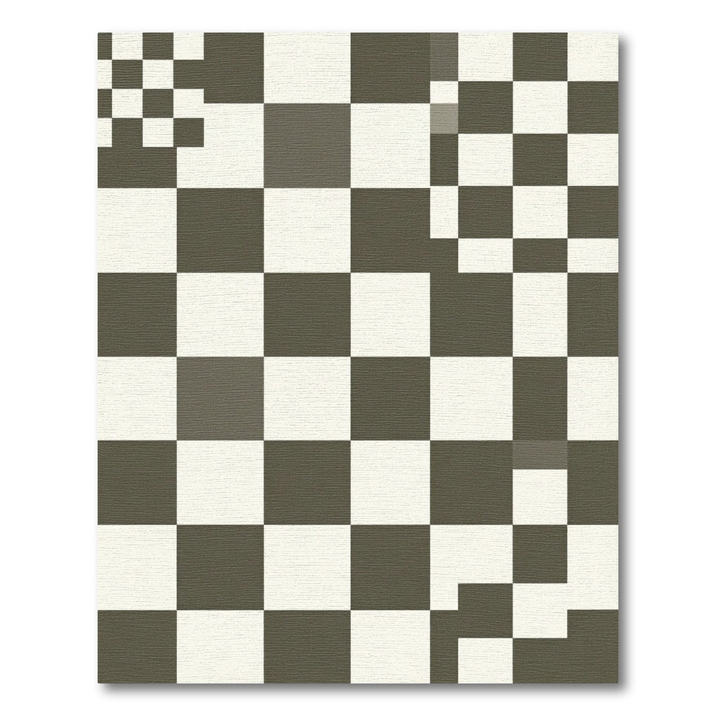 Dark Gray White Checkerboard Pattern Rug
