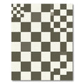 Dark Gray White Checkerboard Pattern Rug