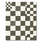 Dark Gray White Checkerboard Pattern Rug