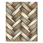 Neutral Earthy Tone Herringbone Weave Rug