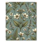 Vintage Sage Green Wildflower Meadow Rug