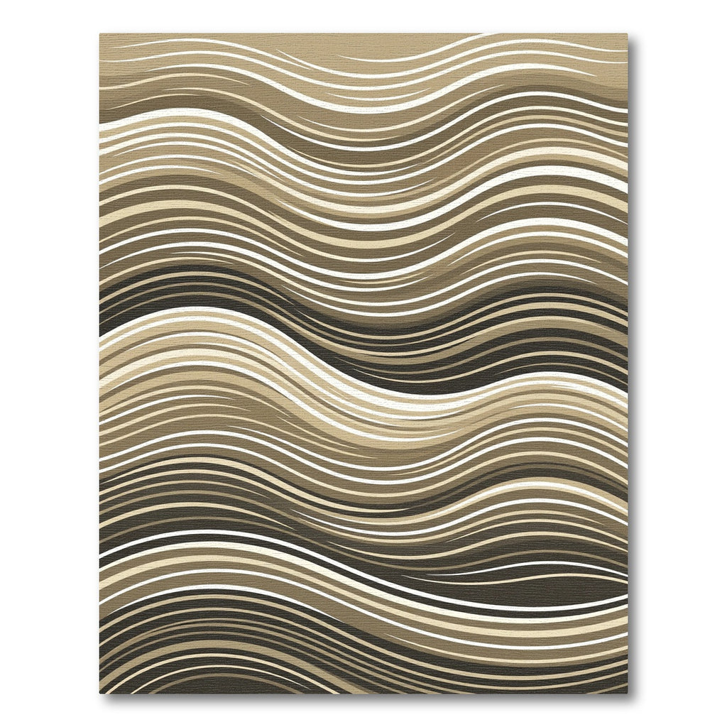 Organic Earth Tone Wavy Line Rug