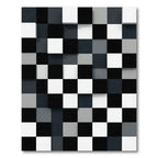 Monochromatic Checkered 3D Illusion Rug