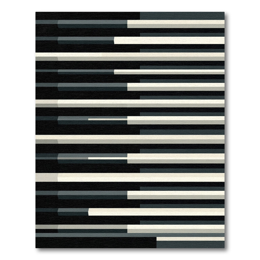 Monochrome Horizontal Block Stripe Rug