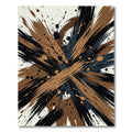 Abstract Brushstroke Ink Splatter Earthy Rug