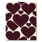 Modern Deep Burgundy Geometric Heart Rug