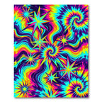 Vibrant Retro Psychedelic Swirl Starry Sky Rug