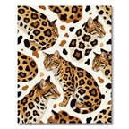 Elegant Leopard Spot Feline Collage Rug