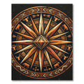 Earthy Ochre Taurus Compass Medallion Rug
