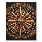 Earthy Ochre Taurus Compass Medallion Rug