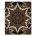 Earthy Brown Radiant Mandala Sunburst Rug