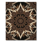 Earthy Brown Radiant Mandala Sunburst Rug