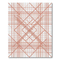 Coral Intersecting Lines Grid Rug