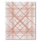 Coral Intersecting Lines Grid Rug