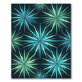 Geometric Teal Green Starburst Art Rug