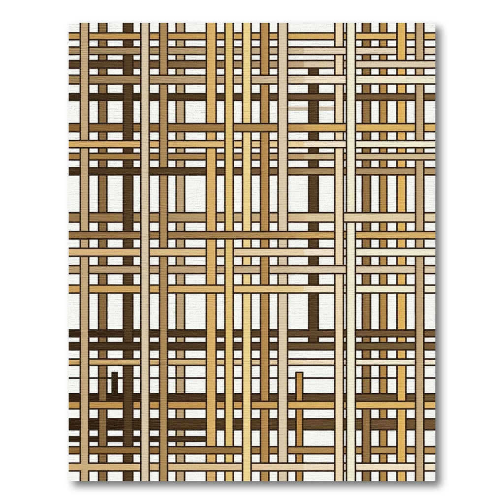 Modern Earthy Woven Grid Woven Lines Rug