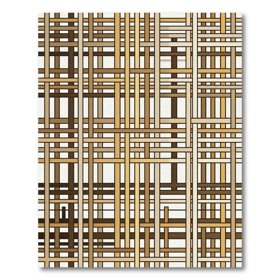 Modern Earthy Woven Grid Woven Lines Rug