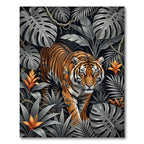 Majestic Orange Tiger Amid Tropical Foliage Rug