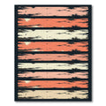Coral Pink Cream Distressed Stripe Rug