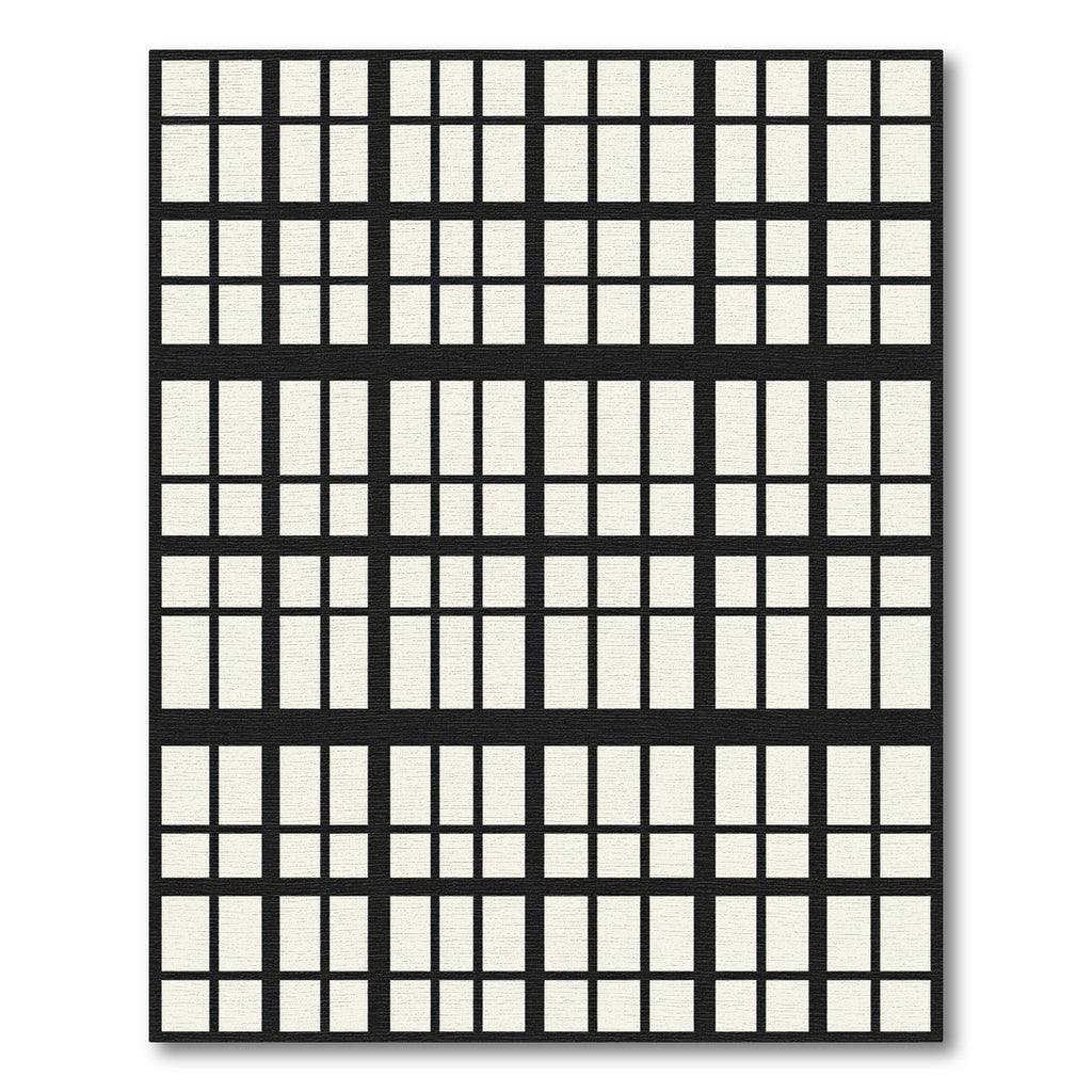 Monochromatic Modern Grid Composition Rug