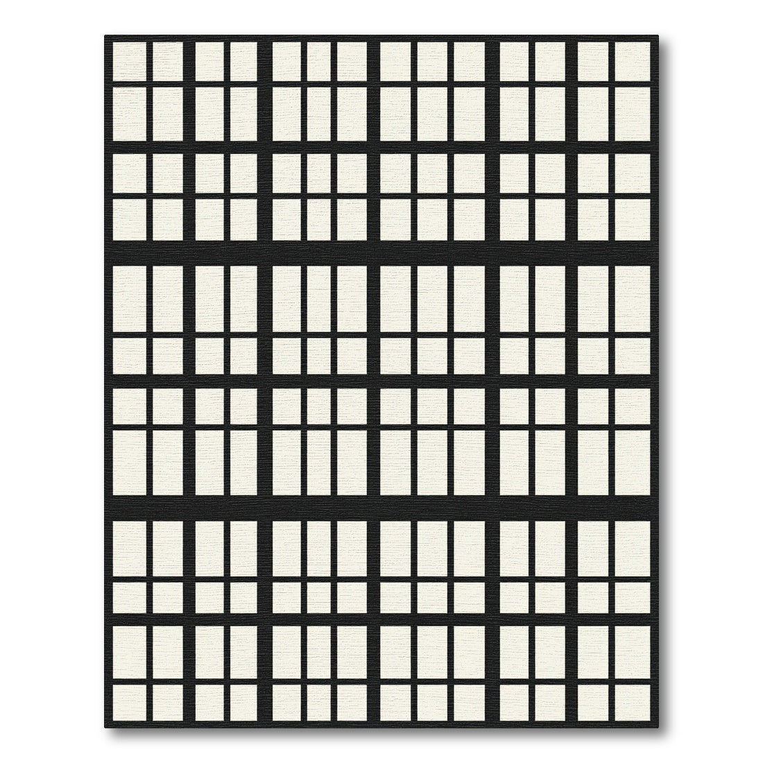 Monochromatic Modern Grid Composition Rug