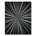 Modern Black White Sunburst Rays Rug