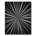 Modern Black White Sunburst Rays Rug