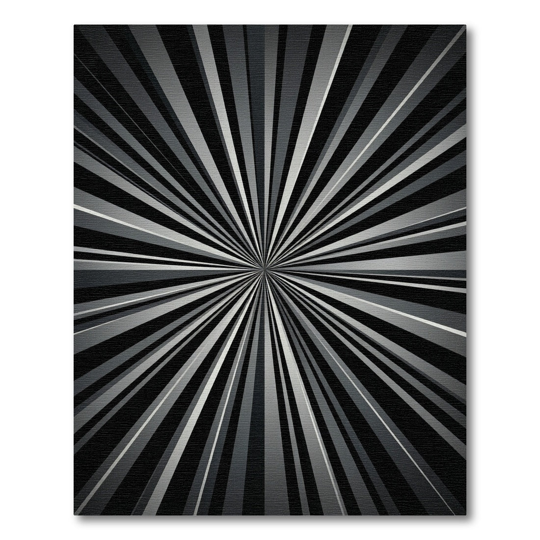 Modern Black White Sunburst Rays Rug