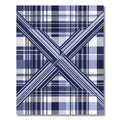 Modern Navy Blue Geometric Plaid Rug
