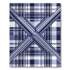 Modern Navy Blue Geometric Plaid Rug