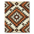 Earthy Southwestern Terracotta Geometric Diamond Rug