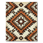 Earthy Southwestern Terracotta Geometric Diamond Rug