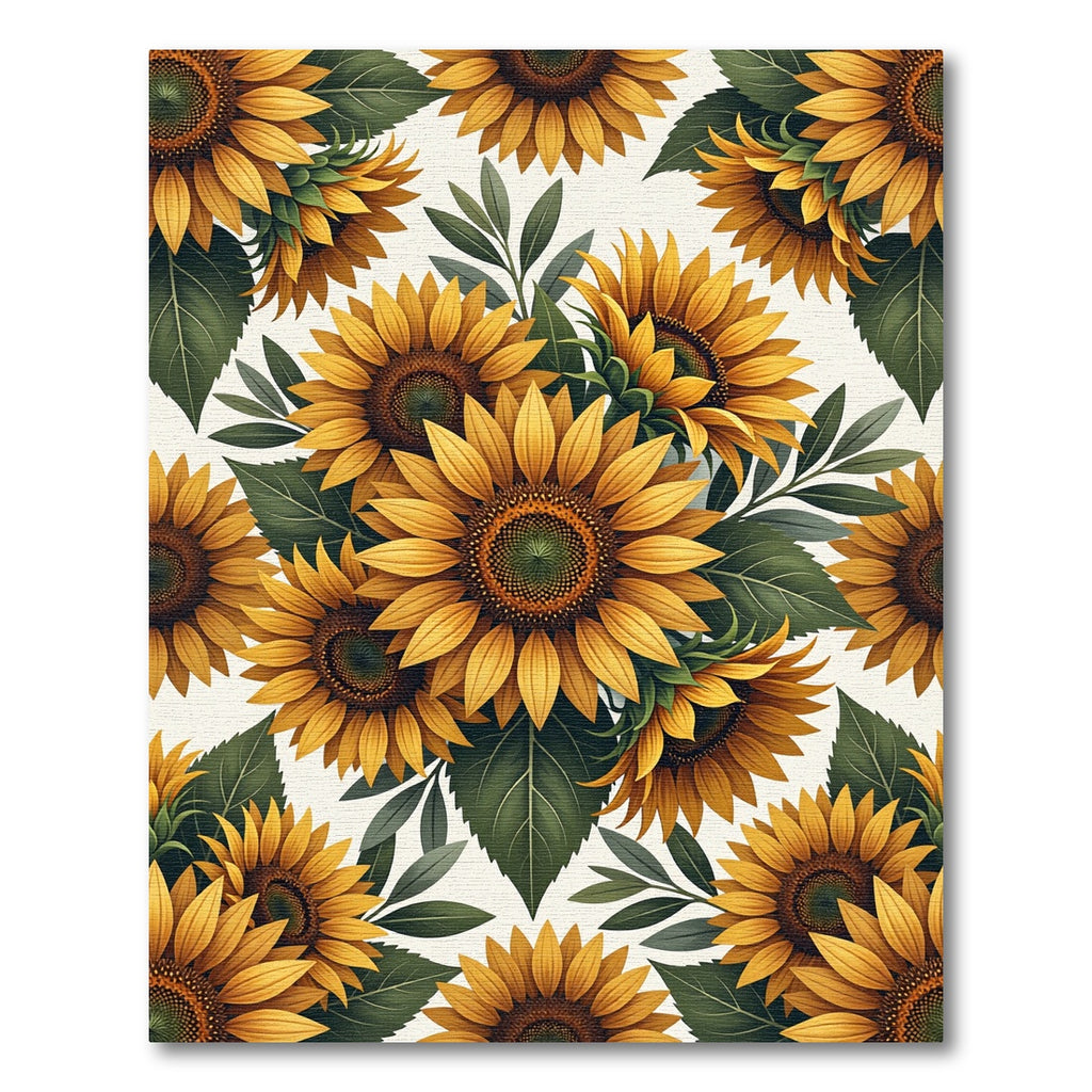 Lush Golden Sunflower Botanical Arrangement Rug