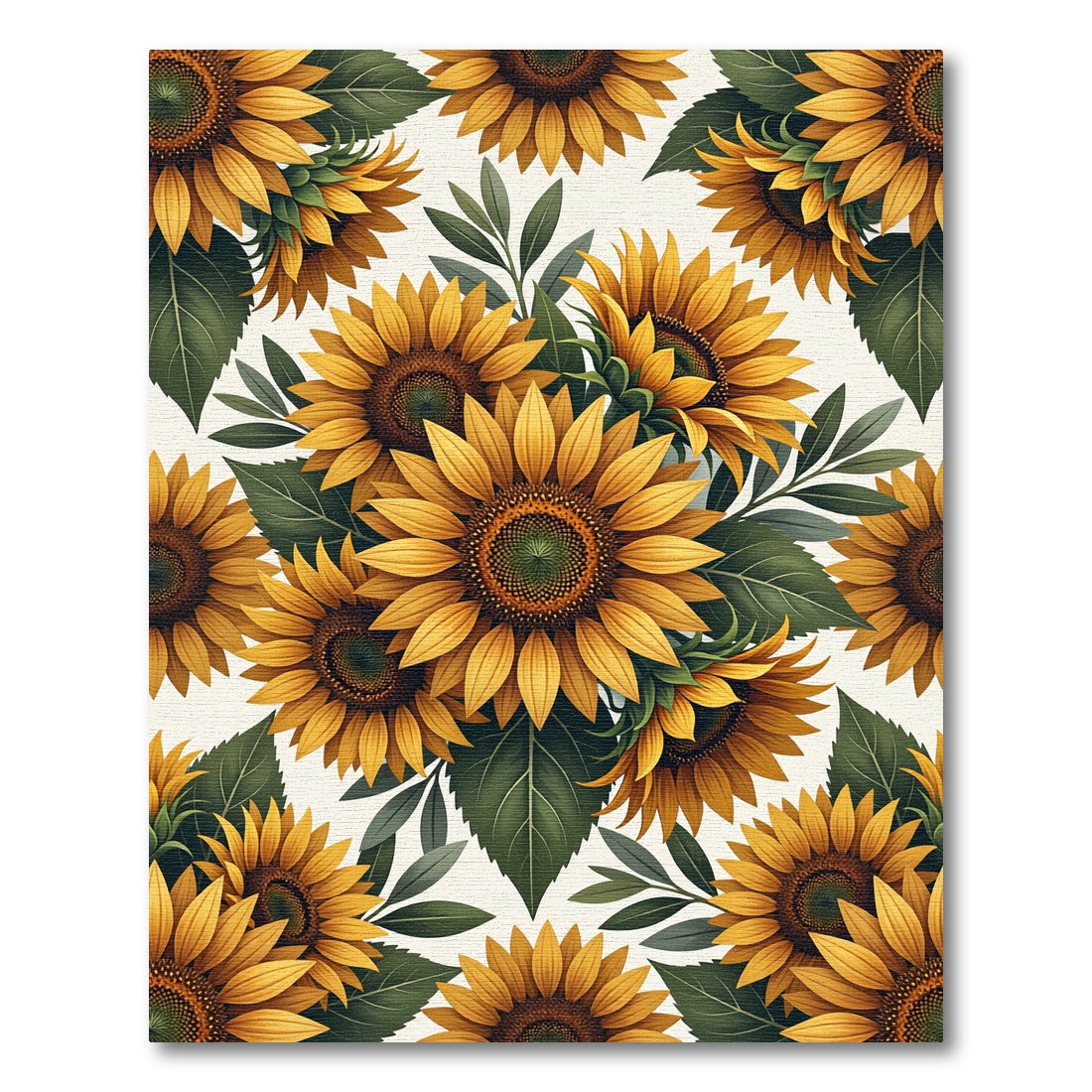 Lush Golden Sunflower Botanical Arrangement Rug