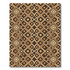 Earthy Brown Geometric Trellis Medallion Rug