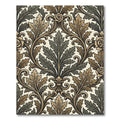Ornate Green Brown Acanthus Flourish Rug