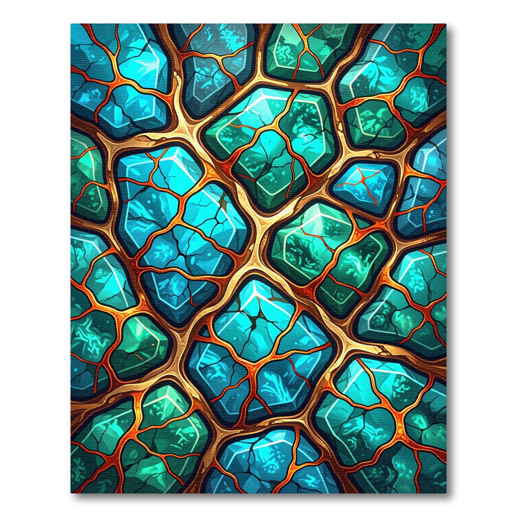 Jewel Shard Organic Cell Composition Rug