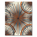 Mid Century Orange Gray Starburst Rug