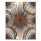 Mid Century Orange Gray Starburst Rug