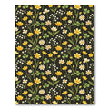 Yellow Meadow Flower Botanical Black Field Rug