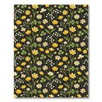 Yellow Meadow Flower Botanical Black Field Rug