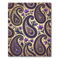 Gold Purple Orchid Paisley Floral Rug