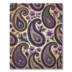 Gold Purple Orchid Paisley Floral Rug