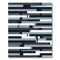 Modern Monochrome Abstract Layered Bar Rug