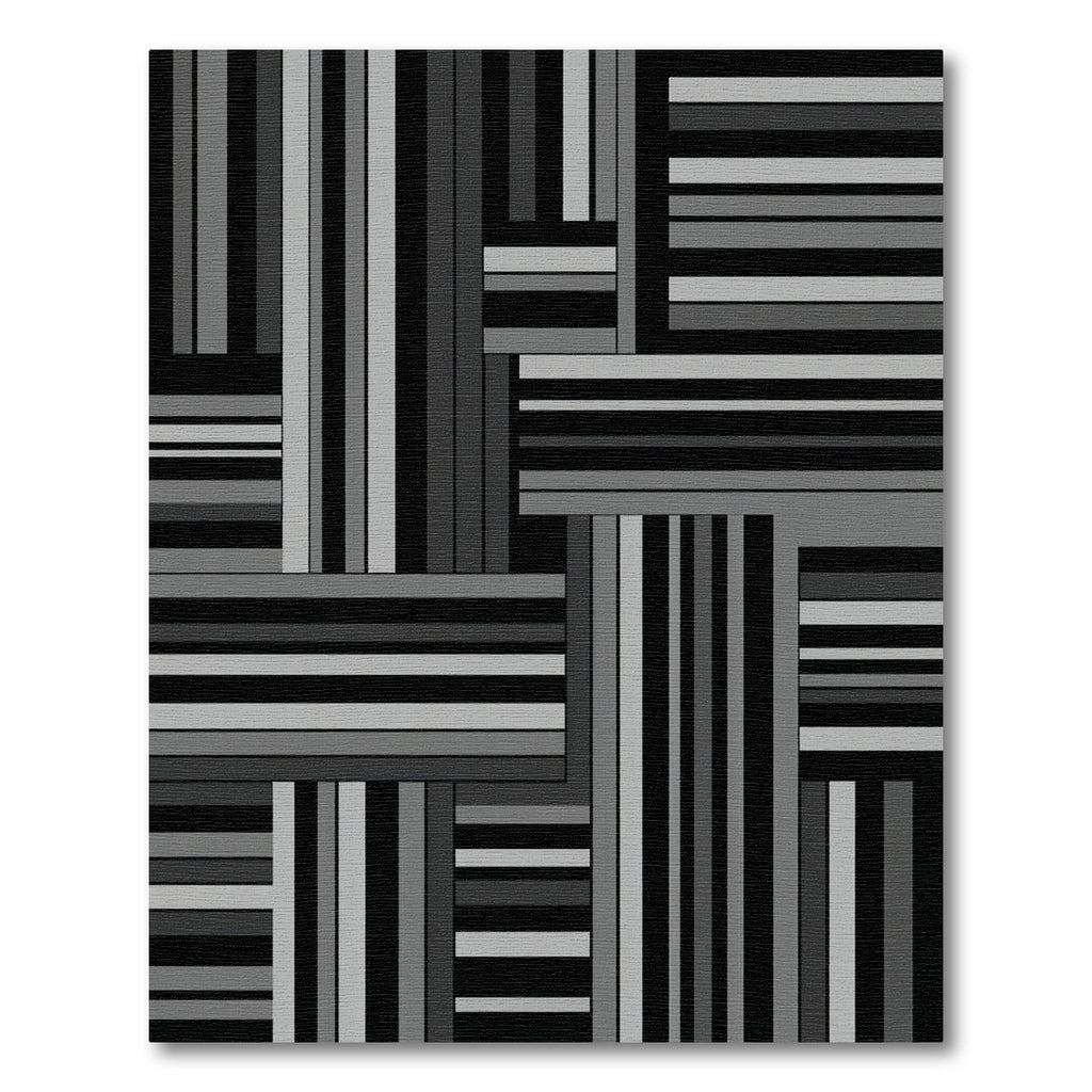 Modern Monochromatic Linear Geometric Grid Rug