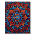 Vibrant Luminous Flame Indigo Mandala Rug